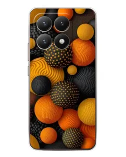 Чохол для Xiaomi 15T з картинкою «Об'ємні помаранчеві сфери»