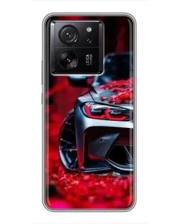 Чохол для Xiaomi 16 з картинкою «Спортивна BMW та квіти»