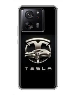 Чохол для Xiaomi 16 з картинкою «Tesla — срібне авто»