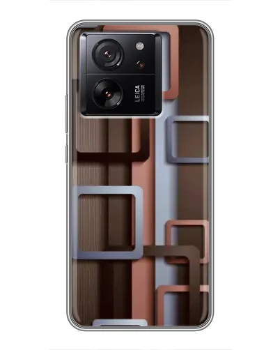 Чохол для Xiaomi 16 з картинкою «Коричневі об'ємні квадрати»