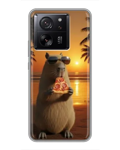 Чохол для Xiaomi 16 з картинкою «Капібара з піцою»