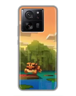 Чохол для Xiaomi 17 Max з картинкою «Майнкрафт захід сонця»