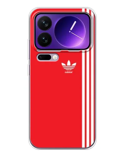 Чехол для Xiaomi 17 Pro Max с картинкой «Красный минимализм Adidas»