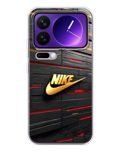 Чехол для Xiaomi 17 Pro Max с картинкой «Золотой Nike на металле»