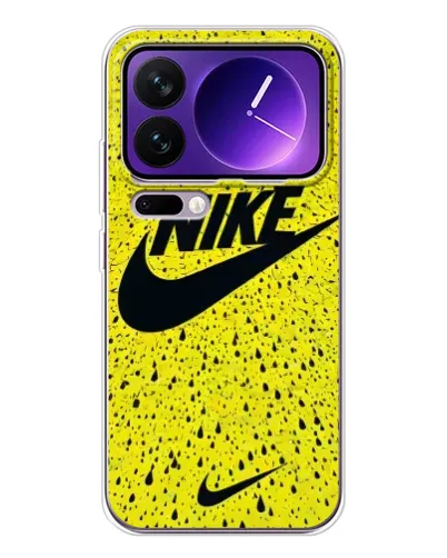 Чехол для Xiaomi 17 Pro Max с картинкой «Желтый текстурный Nike»