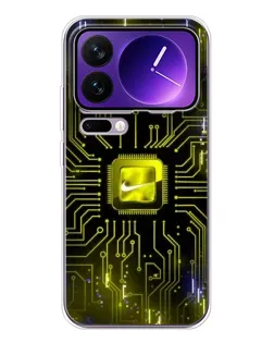 Чехол для Xiaomi 17 Pro Max с картинкой «Nike — золотая искра»