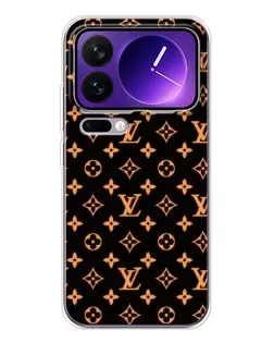 Чехол для Xiaomi 17 Pro Max с картинкой «Золотая монограмма LV»