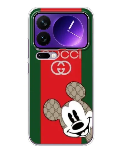 Чехол для Xiaomi 17 Pro Max с картинкой «Gucci — полосы и Микки»