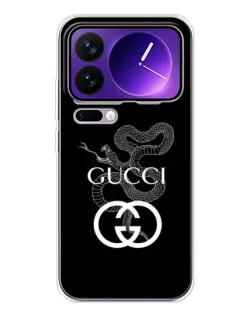 Чехол для Xiaomi 17 Pro Max с картинкой «Gucci — серебряная змея»