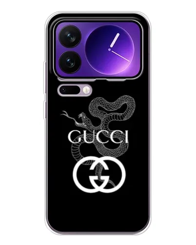 Чехол для Xiaomi 17 Pro Max с картинкой «Gucci — серебряная змея»