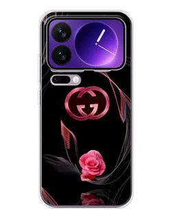 Чехол для Xiaomi 17 Pro Max с картинкой «Gucci — неоновая роза»