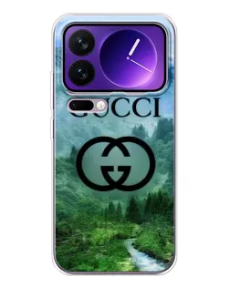 Чехол для Xiaomi 17 Pro Max с картинкой «Gucci — горный пейзаж»