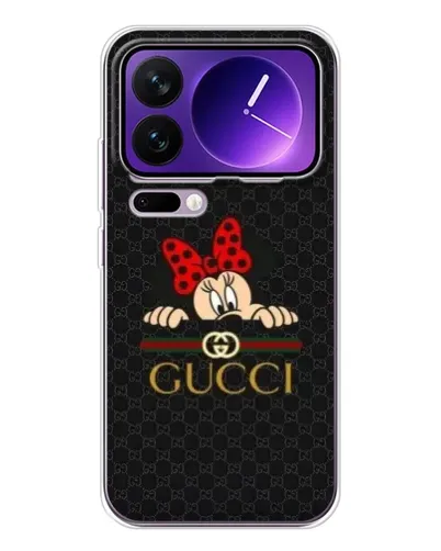 Чехол для Xiaomi 17 Pro Max с картинкой «Минни Маус Gucci — черный»