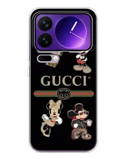Чехол для Xiaomi 17 Pro Max с картинкой «Gucci — герои Disney и монограмма»