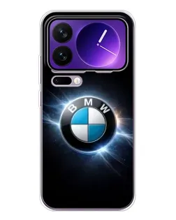 Чехол для Xiaomi 17 Pro Max с картинкой «BMW — неоновое сияние»