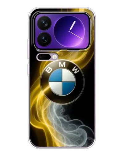 Чехол для Xiaomi 17 Pro Max с картинкой «Золотистый дым BMW»