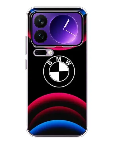 Чехол для Xiaomi 17 Pro Max с картинкой «Логотип BMW и неоновые дуги»