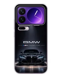 Чехол для Xiaomi 17 Pro Max с картинкой «BMW сквозь ночной город»
