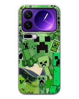 Чехол для Xiaomi 17 Pro Max с картинкой «Криперы Minecraft»