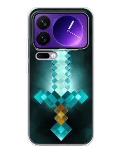 Чехол для Xiaomi 17 Pro Max с картинкой «Алмазный меч неон»