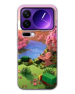 Чехол для Xiaomi 17 Pro Max с картинкой «Розовое дерево Minecraft»