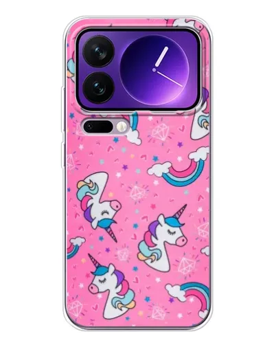 Чехол для Xiaomi 17 Pro Max с картинкой «Unicorn паттерн розовый»
