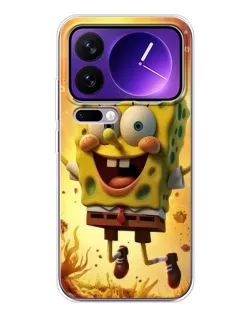 Чехол для Xiaomi 17 Pro Max с картинкой «Губка Боб прыгает»