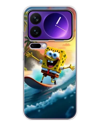 Чехол для Xiaomi 17 Pro Max с картинкой «Губка Боб серфингист»
