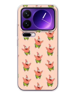 Чехол для Xiaomi 17 Pro Max с картинкой «Патрик Стар паттерн»