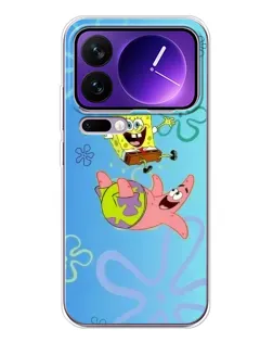 Чехол для Xiaomi 17 Pro Max с картинкой «Спанч Боб и Патрик»