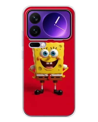 Чехол для Xiaomi 17 Pro Max с картинкой «Спанч Боб на красном»