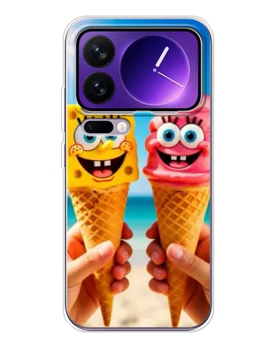 Чехол для Xiaomi 17 Pro Max с картинкой «Спанч Боб мороженое»