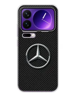 Чехол для Xiaomi 17 Pro Max с картинкой «Карбоновый Mercedes стиль»