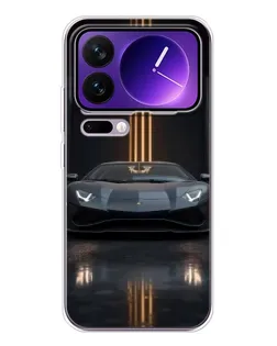 Чехол для Xiaomi 17 Pro Max с картинкой «Lamborghini золотые линии»
