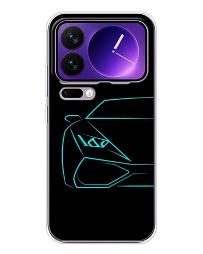 Чехол для Xiaomi 17 Pro Max с картинкой «Голубой силуэт Lamborghini»
