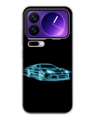 Чехол для Xiaomi 17 Pro Max с картинкой «Неоновый контур Lamborghini»