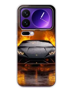 Чехол для Xiaomi 17 Pro Max с картинкой «Lamborghini в огне»