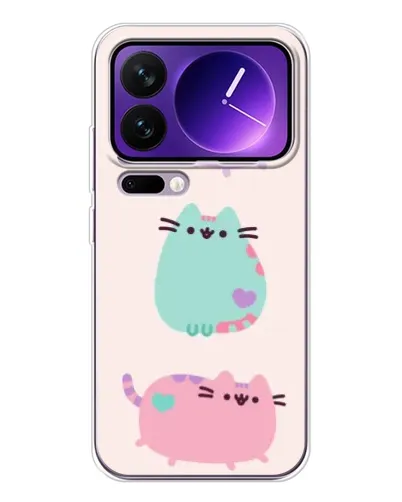 Чехол для Xiaomi 17 Pro Max с картинкой «Pusheen трио»