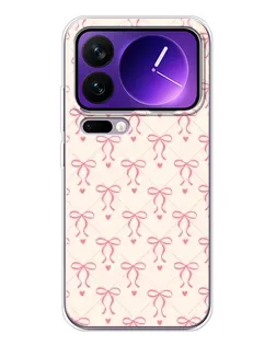 Чехол для Xiaomi 17 Pro Max с картинкой «Розовые бантики Coquette»