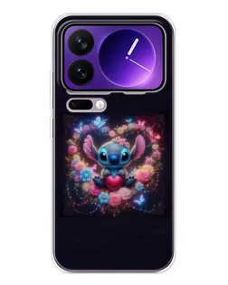 Чохол для Xiaomi 17 Pro Max з картинкою «Stitch у квітах»