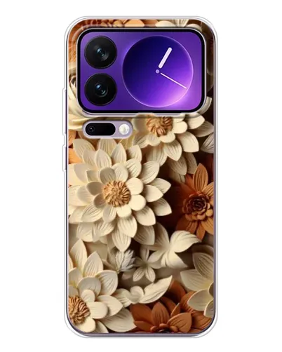 Чехол для Xiaomi 17 Pro Max с картинкой «Бежевый флористический декор»