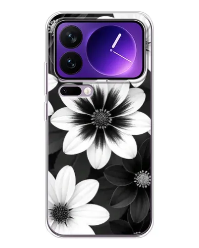 Чехол для Xiaomi 17 Pro Max с картинкой «Монохромные астры»
