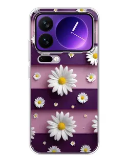 Чехол для Xiaomi 17 Pro Max с картинкой «Ромашки на фиолетовом»