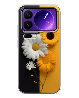 Чехол для Xiaomi 17 Pro Max с картинкой «Подсолнух и ромашка»