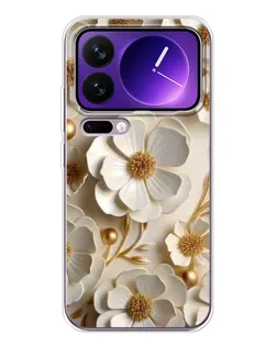 Чехол для Xiaomi 17 Pro Max с картинкой «Белие бумажние  цвети»