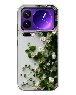 Чехол для Xiaomi 17 Pro Max с картинкой «Ветка мелких белых цветов»
