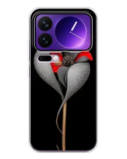 Чехол для Xiaomi 17 Pro Max с картинкой «Серебряный фантазийный цветок»