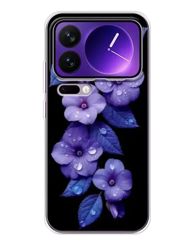 Чехол для Xiaomi 17 Pro Max с картинкой «Фиолетовые цветы с росою»