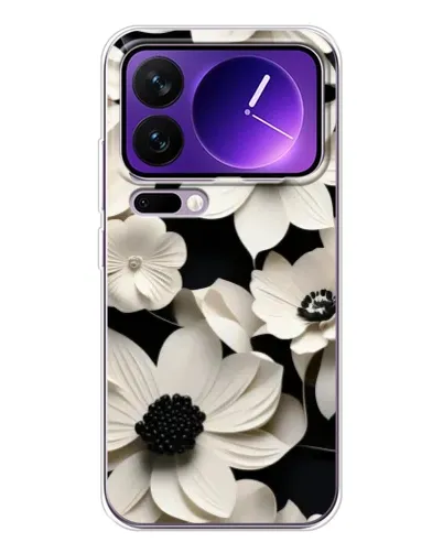 Чехол для Xiaomi 17 Pro Max с картинкой «Объемные белые цветы»