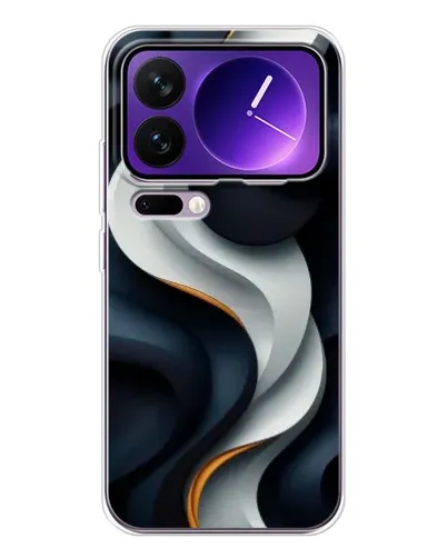 Чехол для Xiaomi 17 Pro Max с картинкой «Объемные черно-белые ленты»